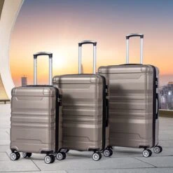 Merax 3-delig Kofferset Met TSA Slot - Trolleyset ABS 40L, 70L & 110 Liter - Goud -Bagage24 Winkel 1200x1200 29