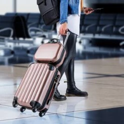 Monzana Hardcase Kofferset 4 Delig - Baseline Beautycase/M/L/XL - Rosé 23 Monzana Hardcase Kofferset 4 Delig - Baseline Beautycase/M/L/XL - Rosé -Bagage24 Winkel 1200x1200 305