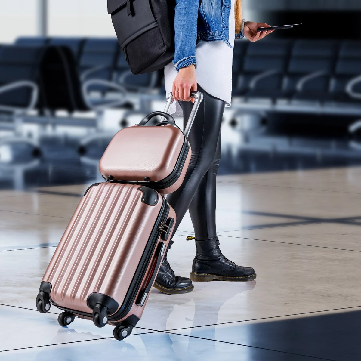 Monzana Hardcase Kofferset 4 Delig - Baseline Beautycase/M/L/XL - Rosé 10 Monzana Hardcase Kofferset 4 Delig - Baseline Beautycase/M/L/XL - Rosé - Afbeelding 8