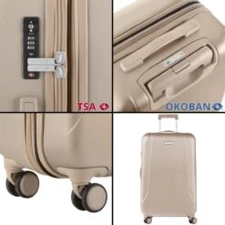 CarryOn Skyhopper Reiskoffer - 78cm TSA Trolley Met OKOBAN - Dubbele Wielen - Champagne -Bagage24 Winkel 1200x1200 410