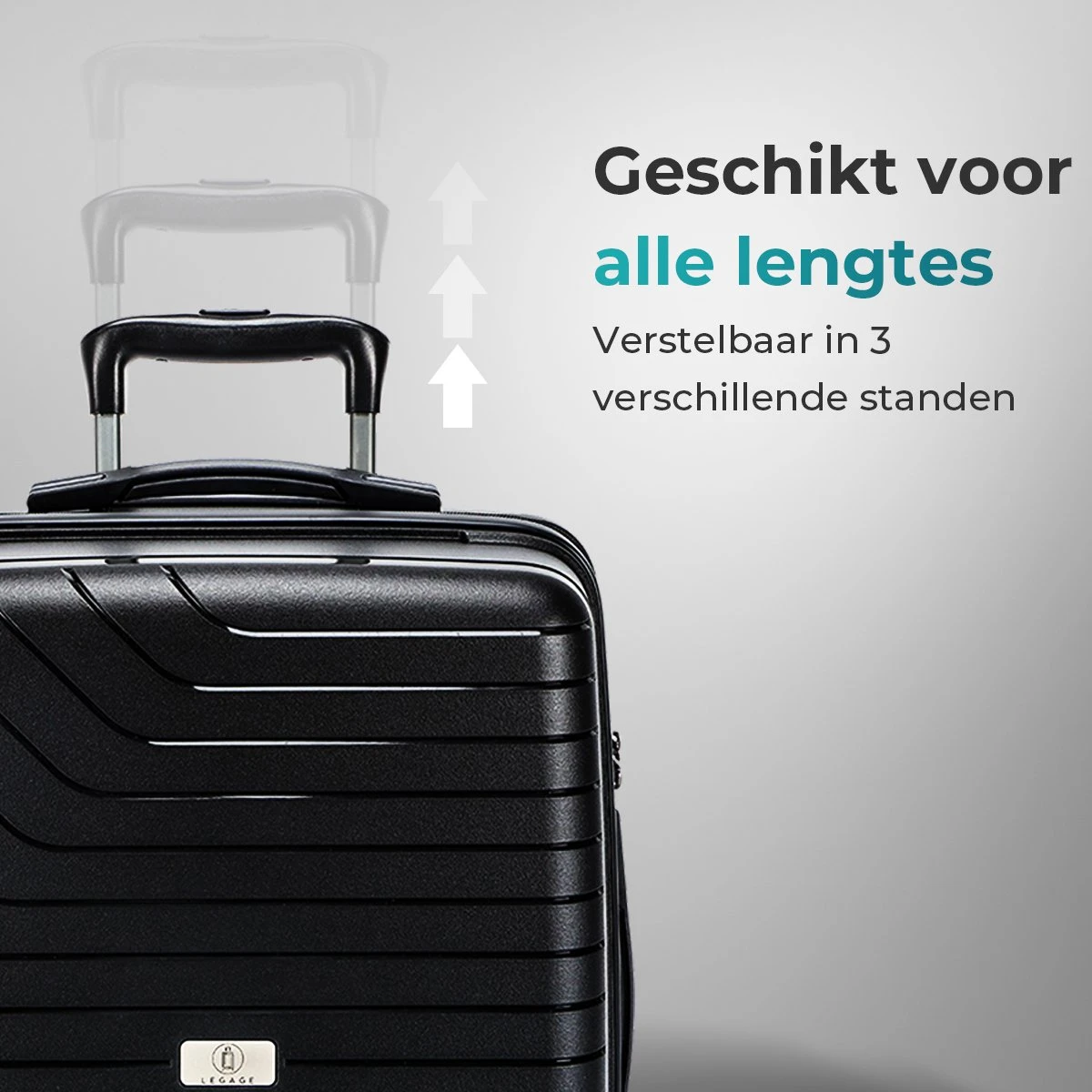 Legage Koffer - Reiskoffer - Trolley - Inclusief Uitzetlaag - Zwart - Maat M - 24 Inch 9 Legage Koffer - Reiskoffer - Trolley - Inclusief Uitzetlaag - Zwart - Maat M - 24 Inch - Afbeelding 7