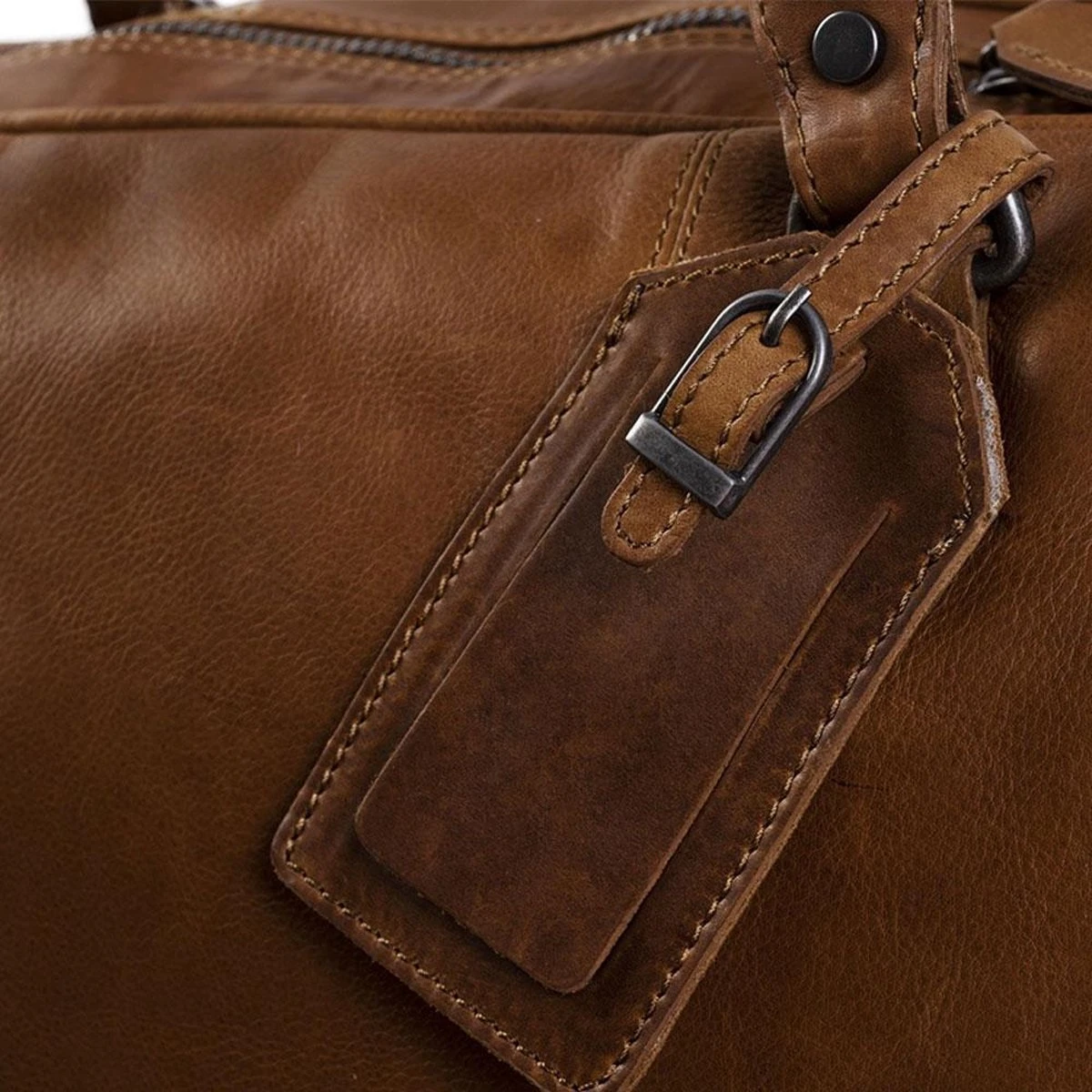 Chesterfield Leren Reistas / Weekendtas William - 40 Liter - Cognac 8 Chesterfield Leren Reistas / Weekendtas William - 40 Liter - Cognac - Afbeelding 6