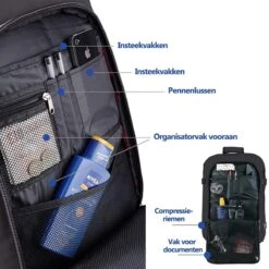 CabinMax Metz Reistas – Handbagage 20L – Rugzak – Schooltas - 40x25x20 Cm – Compact Backpack – Lichtgewicht – Zwart -Bagage24 Winkel 1200x1200 787