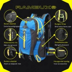 RAMBUX® - Backpack - Wandelrugzak - Licht Blauw - Rugzak - Reistas - 40 Liter 11 RAMBUX® - Backpack - Wandelrugzak - Licht Blauw - Rugzak - Reistas - 40 Liter -Bagage24 Winkel 1200x1200 924