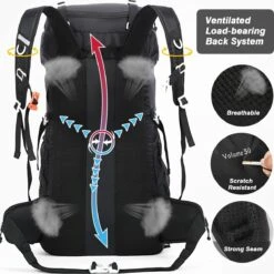 Merkloos Hiking Backpack 50L, Men Women Waterproof Trekking Backpack Travel Backpack Outdoor Hiking Backpack With Rain Cover, Backpacker Backpack For Hiking, Mountaineering, Camping, Travel Sports -Bagage24 Winkel 1200x1200 933