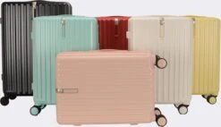 TOP AA Reis Kofferset - Trolleyset 3-delig Met TSA Slot Aluminum Frame, Kleine Cabine En Groot, ABS Luggage, (20+24+28 Inches 3 Pc Set), Roze/pink -Bagage24 Winkel 1200x689