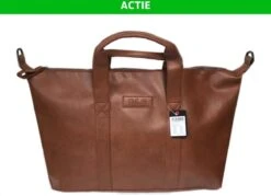 Reistas R&B | Lichtbruin | Vakantietas | Leren Tas | Schoudertas| Unisex