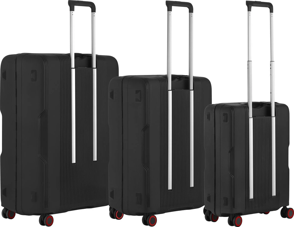 CarryOn Protector Luxe 3-delige Kofferset - Trolleyset Met TSA-kliksloten - Zwart 4 CarryOn Protector Luxe 3-delige Kofferset - Trolleyset Met TSA-kliksloten - Zwart - Afbeelding 2