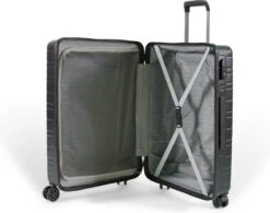 ©TROLLEYZ - Amsterdam No.9 - Reiskoffer 69cm Met TSA Slot - Dubbele Wielen - 360° Spinners - 100% ABS - Reiskoffer In Night Black -Bagage24 Winkel 1200x946