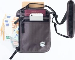 Groene Berg Nektasje - Reistas - Paspoorthouder Met RFID Blokkering - Reisportemonnee - Grijs