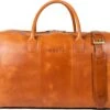 NEGOTIA Delta - Leren Weekendtas - Leren Reistas - Duffel Bag - 100% Luxe Top-Grain Leer - Bruin