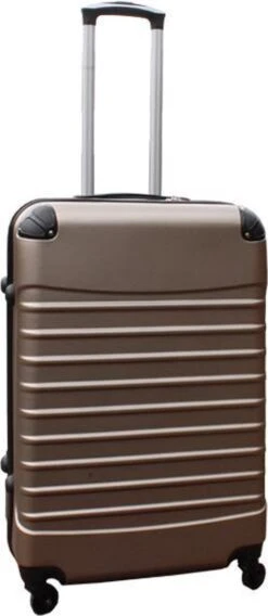 Travelerz Kofferset 3 Delig Met Wielen En Cijferslot - Handbagage Koffers - ABS - Champagne -Bagage24 Winkel 522x1200