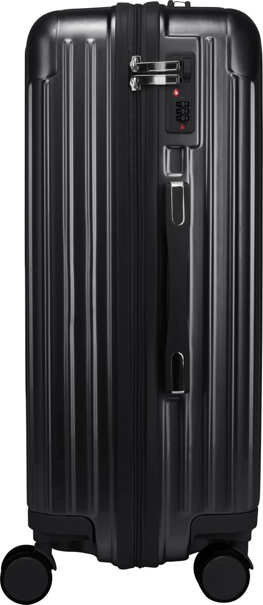 Royal Swiss - Reis Koffer - 56cm - Cijferslot- Lichtgewicht Koffer - 4 Wielen- Zwart 4 Royal Swiss - Reis Koffer - 56cm - Cijferslot- Lichtgewicht Koffer - 4 Wielen- Zwart - Afbeelding 2