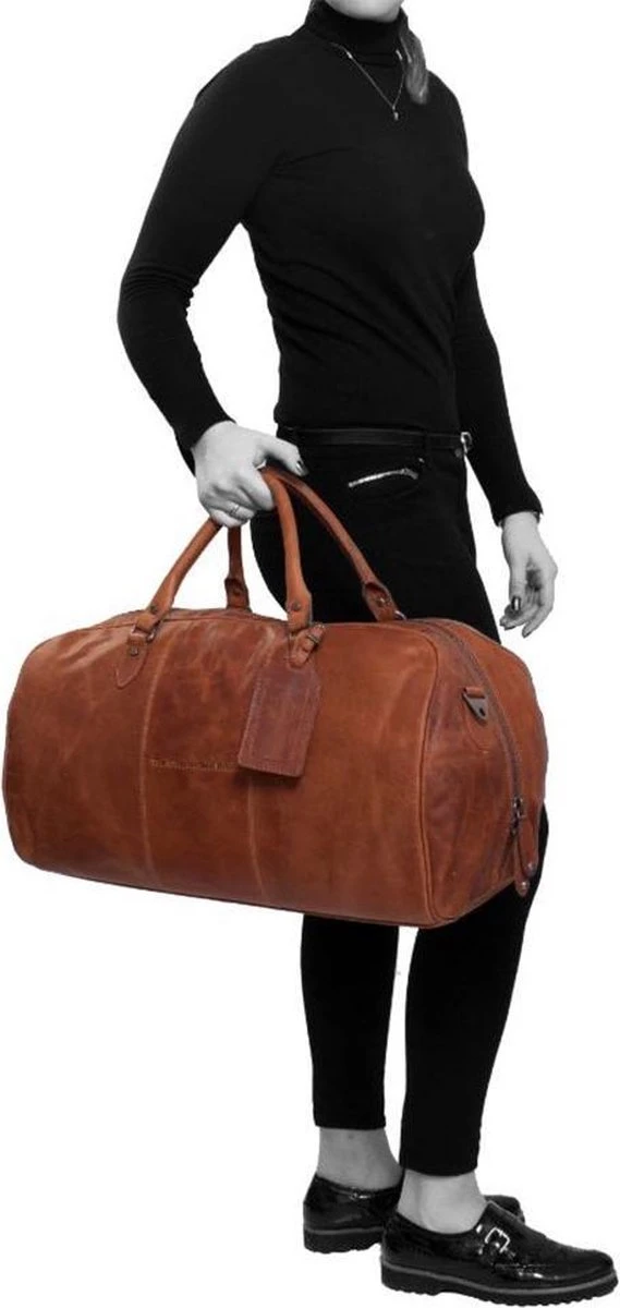Chesterfield Leren Reistas / Weekendtas William - 40 Liter - Cognac 12 Chesterfield Leren Reistas / Weekendtas William - 40 Liter - Cognac - Afbeelding 10