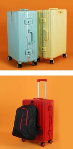 TOP AA Reis Kofferset - Trolleyset 3-delig Met TSA Slot Aluminum Frame, Kleine Cabine En Groot, ABS Luggage, (20+24+28 Inches 3 Pc Set), Roze/pink -Bagage24 Winkel 592x1200 1