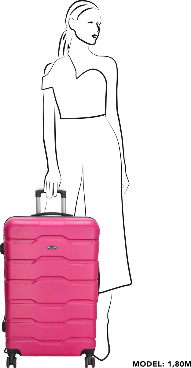 Beagles Originals Comfy Travel Grote Koffer - 74 Cm - Fuchsia 9 Beagles Originals Comfy Travel Grote Koffer - 74 Cm - Fuchsia - Afbeelding 7