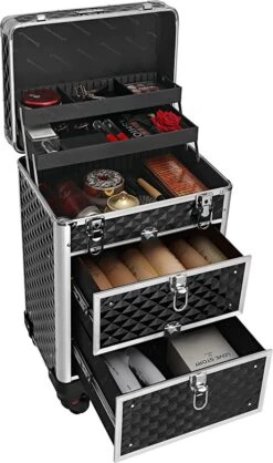 Cosmetic Case Trolley - Professionele Make-up Case - Kapperskoffer Met 4 Uitneembare Wielen -Bagage24 Winkel 709x1200