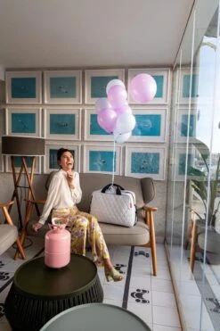 Reisenthel Dufflebag M Reistas - 38L - Rhombus Licht Grijs -Bagage24 Winkel 799x1200 40