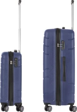 TravelZ Big Bars Kofferset - Trolleyset TSA 2-delig - Handbagage En Groot - Blauw -Bagage24 Winkel 830x1200