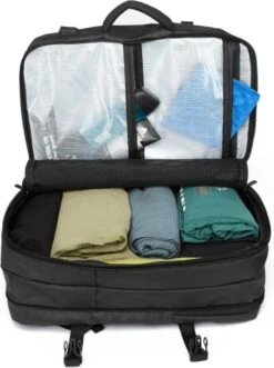 HEANVER Travel Elite - Reistas Handbagage - Weekendtas - 17inch Laptop Rugzak - Backpack Waterafstotend - 30L / 60 Liter Tas - Zwart / Antraciet -Bagage24 Winkel 896x1200