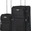 TravelZ Softspinner TSA Kofferset - 2-delig Handbagage + Grote Koffer 77cm - Dubbele Wielen - Zwart -Bagage24 Winkel 923x1200
