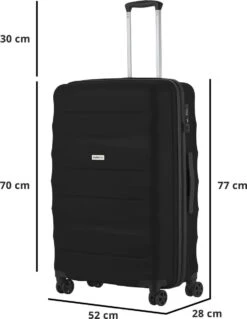 CarryOn Porter ® Reiskoffer - 77cm Trolley Met TSA-slot - 100 Ltr - OKOBAN Registratie - Zwart -Bagage24 Winkel 928x1200 2