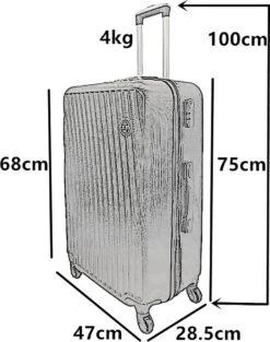 SB Travelbags Bagage Koffer 75cm 4 Wielen Trolley - Roze -Bagage24 Winkel 946x1200