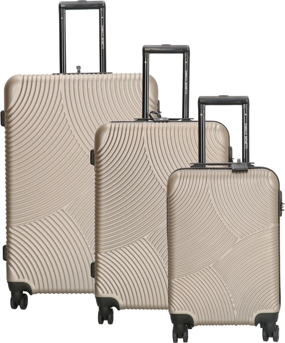 Enrico Benetti Louisville 39040 Driedelige Kofferset Hardcase ABS - Champagne 3 Enrico Benetti Louisville 39040 Driedelige Kofferset Hardcase ABS - Champagne